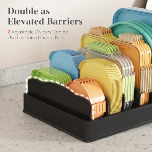 Lifewit Kitchen Cabinet Organizer for Food Contanier Lid with 7 Sections