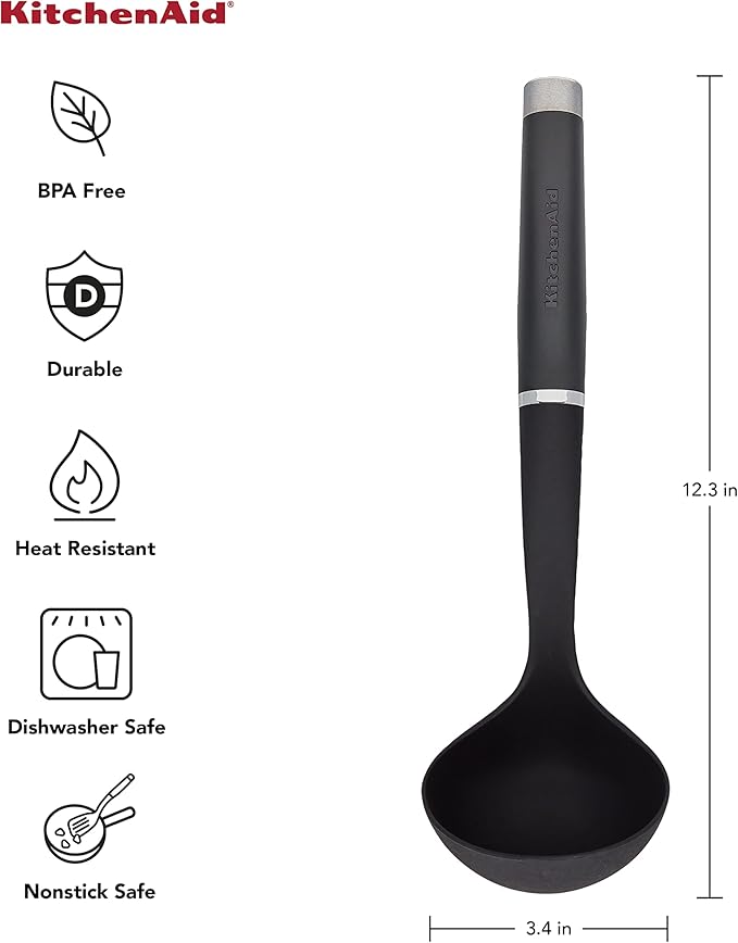 KitchenAid KO006OHOBA Gourmet Nylon Ladle,Black