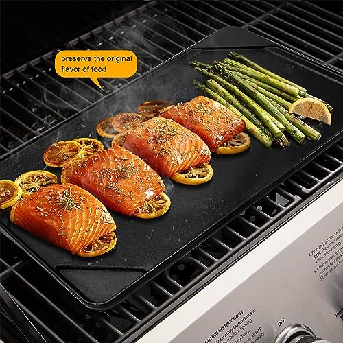 GGC Reversible Cast Iron Griddle, 20" x 10.5" Rectangular Griddle Pan