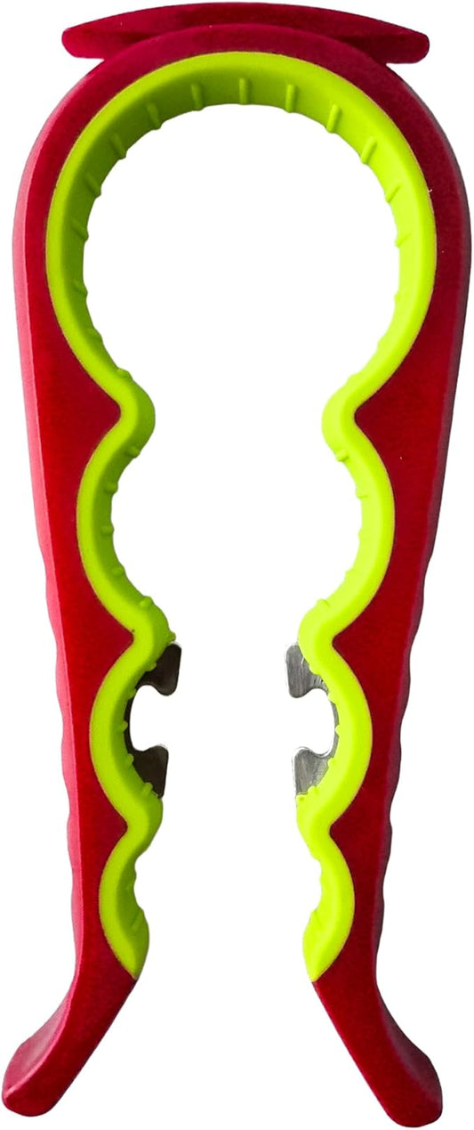 5-in-1 Jar Opener whit Beer bottle opener for Weak Hands,Non-slip Easy Grip Can Opener,Used to remove stubborn LIDS (Red)