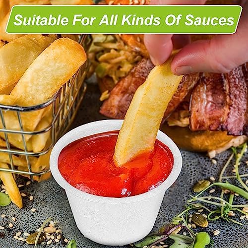 Small Paper Bowls 4 oz, 200 Pack White Bagasse