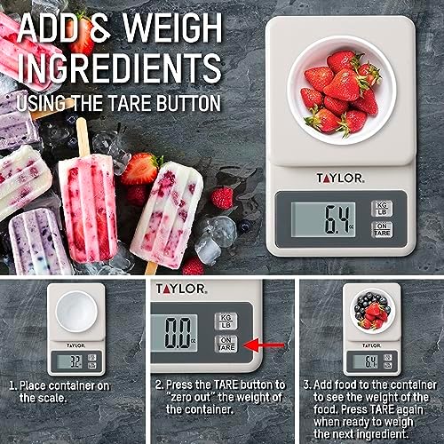 Taylor Compact Digital Scale (White), 11 pound capacity
