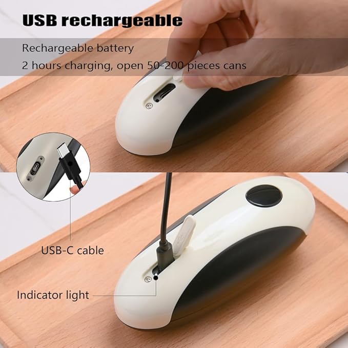 Electric Can Openers in 2026: Automatic Can Opener Electric with Rechargeable. The Can Opener Creates A Smooth Edge, Making It The Best Gift for Seniors And Kids. (White)