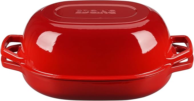 Enameled Cast Iron Oval Dutch Oven Pot with Lid, Dutch Oven for Sourdough Bread Baking, Bread Oven, Bread Dutch Oven, Oval Bread Pan, 7qt, Red