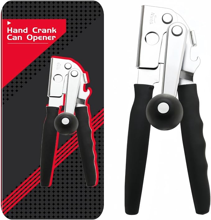Heavy Duty Magnetic Can Opener for Seniors & Arthritis - Smooth Edge, Extra Long Easy-Grip Non-Slip Handle for Weak Hands, Kitchen, Camping & RV