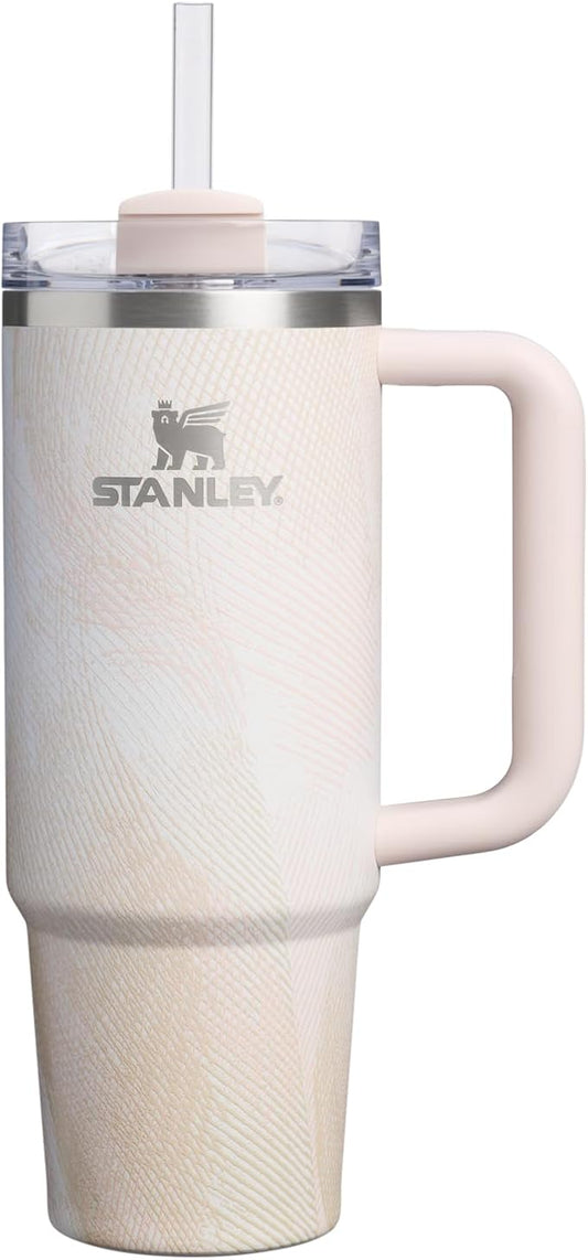 STANLEY Quencher H2.0 Tumbler with Handle and Straw 30 oz | Flowstate 3-Position Lid | Cup Holder Compatible for Travel | Insulated Stainless Steel Cup | BPA-Free | Sahara Plume