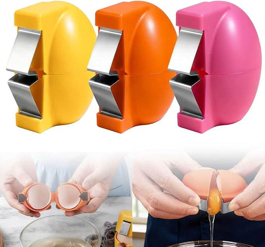 3Pcs Egg Shell Opener, 2026 New Multifunctional Egg Shell Separator Egg Cracker Tool for Raw Eggs, Hard Boiled Egg Peeler, Stainless Steel Eggshell Breaker Egg Shell Cutter Kitchen Gadgets