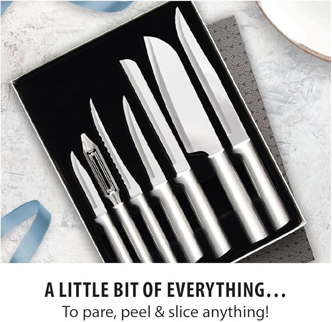 Rada Cutlery The Starter Gift Set (S38), 7-piece Knife Set, Stainless Steel Blades, Silver Handle, Pack of 2