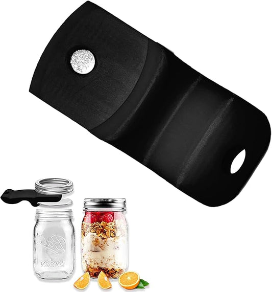 Mason Jar Opener Canning Tool,Canning Jar Opener, Releases Vacuum Seal on Wide Mouth and Regular Mouth Lids,Magnetic Jar Lid Lifter for Canning. Pickling and Home Food Storage (black)