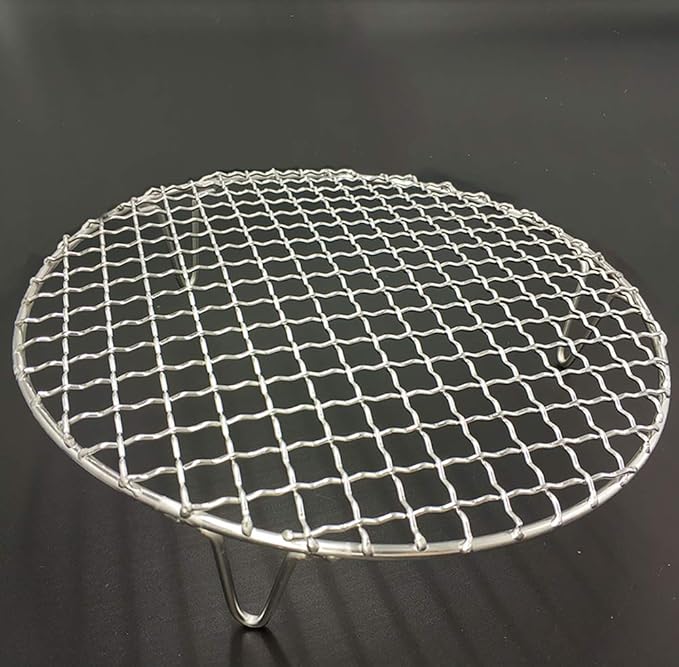 Round Grill Barbecue Net, 2" Height Wire Steaming Cooling Rack, Wire Pan Grate, Baking Rack, Icing Rack, Round Shape - 13 ¾ Inch Diameter (350mm/13.8")