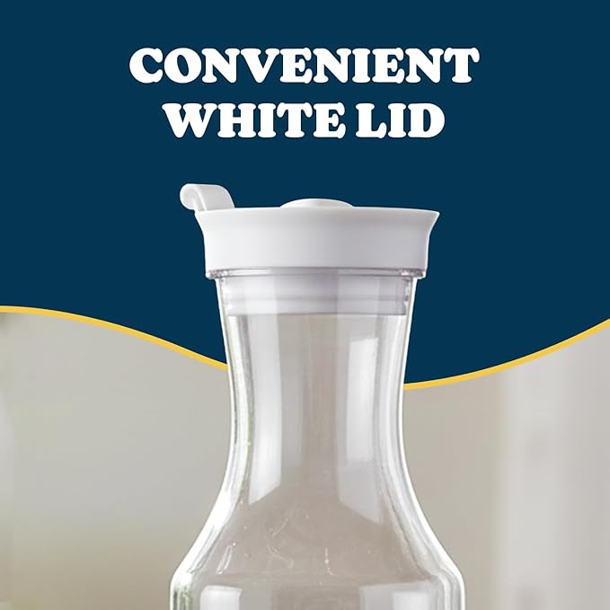 Blue Sky Square Clear Plastic Pitcher 54oz with White Lid - 1 Count | Elegant Serveware Perfect for Parties, Picnics and Gatherings
