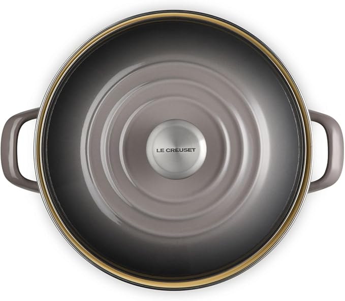 Le Creuset Enamel on Steel Traditional Stockpot, 10 qt., Oyster with Stainless Steel Knob