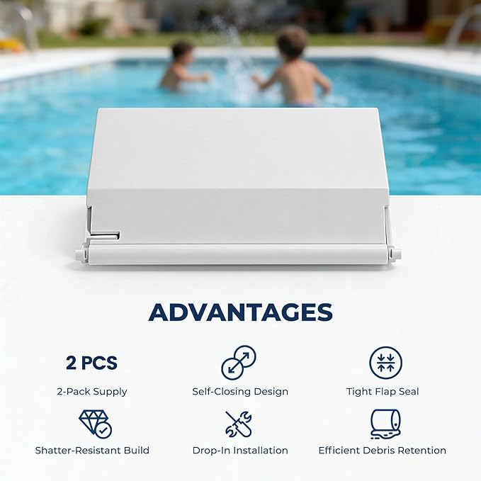SPX1082K 2 Pack White Swimming Pool Skimmer Weir Door Assembly Kit Compatible with SP1082 SP1083 SP1084 SP1085 SP1086 SP1075 Models