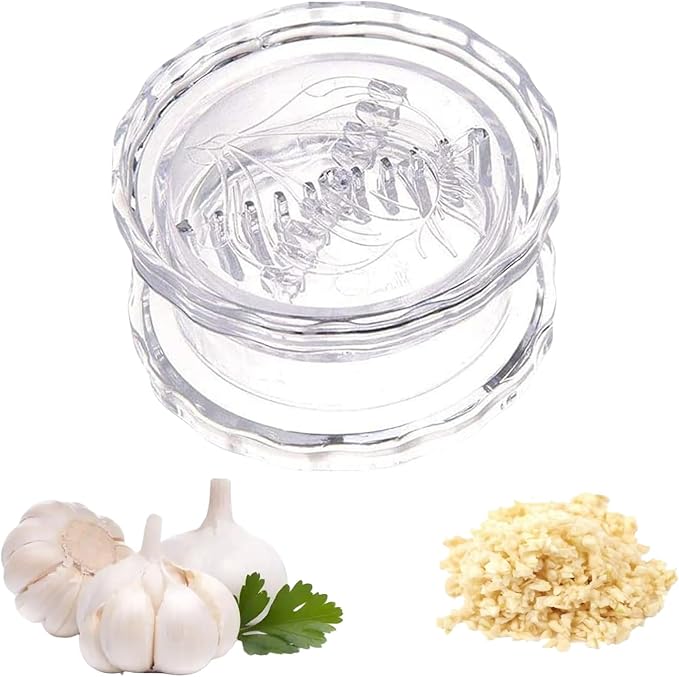 Transparent Manual Garlic Twist, Multi-Functional Mincer & Grinder for Garlic, Onion, Ginger, Herbs, Nuts, Impact Resistant Kitchen Gadget & Home Accessory