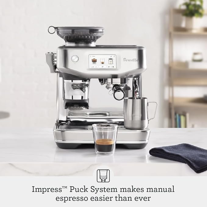 Breville Barista Touch Impress with Cold Extraction Espresso Machine BES881NRE, Metallics, Noir