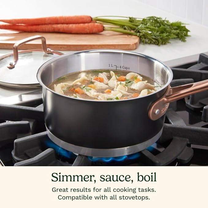 Cuisinart Matte Black Elegance 1.5 Quart Saucepan and Cover