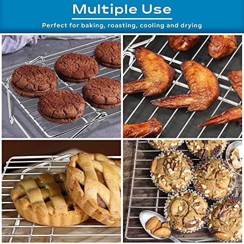 Leonyo 5-Tier 15x10IN Cookie Cooling Rack for Cooking Stackable Collapsible