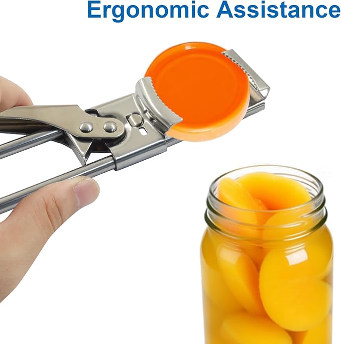 2 Pack Adjustable Stainless Steel Jar Opener, Jar Opener for Weak Hands with 2 Pcs Keychain Bottle Cap Opener,Jar Gripper Tight Lid Opener Manual for Weak Hands,Seniors,Arthritis