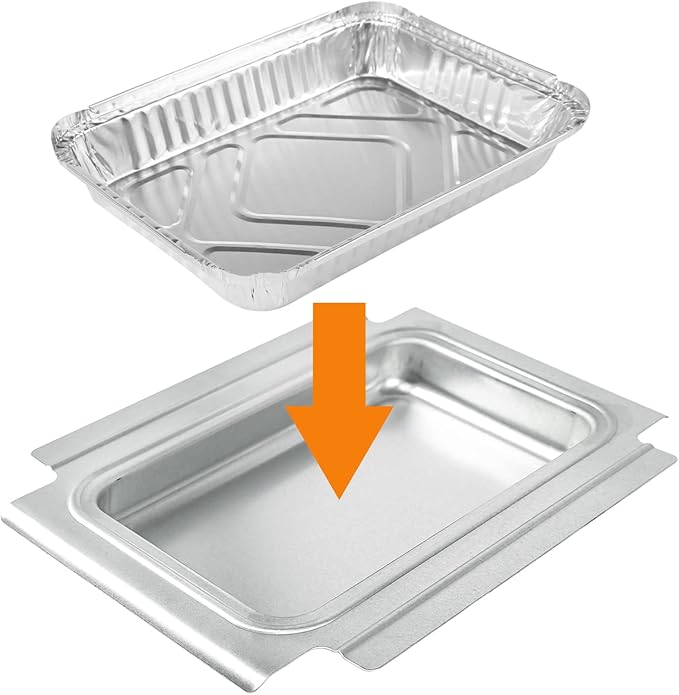 Hisencn 80346 Catch Pan Holder for Weber Q100 Q1000 Q120 Q1200 Q140 Series Gas Grill, Collection Pan with 15 Pack Aluminum Foil Drip Pan Grease Tray Liner Replacement for Weber Part 41887