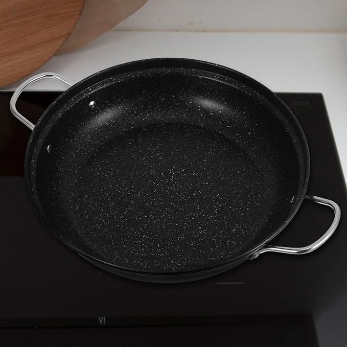 Luxshiny 12 Inch Maifanshi Stainless Steel Hot Pot Cooking Wok with Heat-Resistant Handle for Ramen Noodles Seafood and Home Kitchen Use