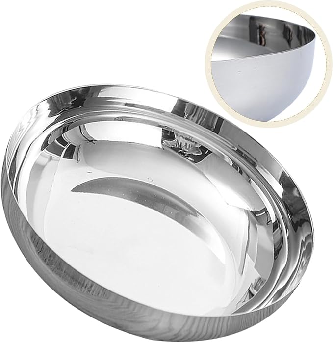 75oz Stainless Steel Mixing Bowls - 9.4 inch Large Metal Serving Bowl, Non-Slip Silver Decorative Bowl for Salad, Pasta, Soup, Fruit, Dishwasher Safe