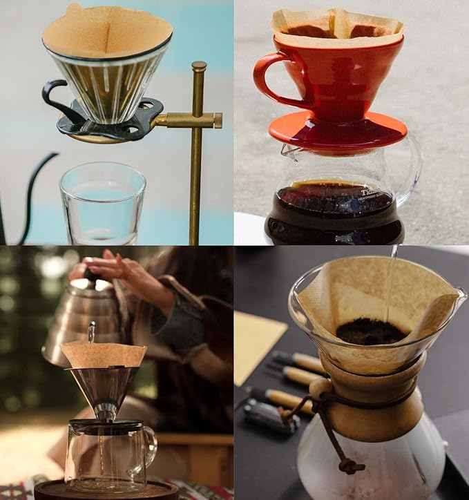 Cone Coffee Filters Size 01, 100 Count Unbleached 1-2 Cups Disposable V01 Coffee Paper Filters, Compatible with Cone Shaped Pour Over Coffee Filter and Drip Coffee Maker