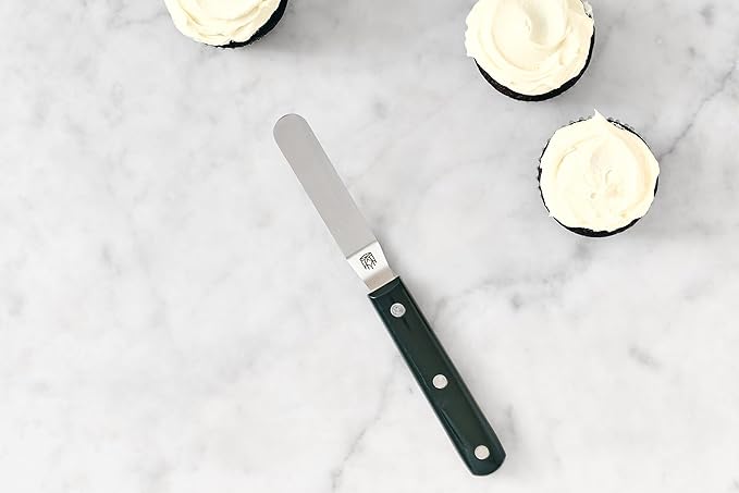 King Arthur Baking Company Offset Spatula, Japanese Stainless Steel, 4-Inch Flexible Blade, For Precise Cake Decorating