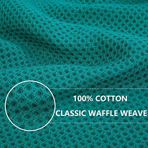 Homaxy 100% Cotton Waffle Weave Kitchen Dish Towels 12-Pack, Teal