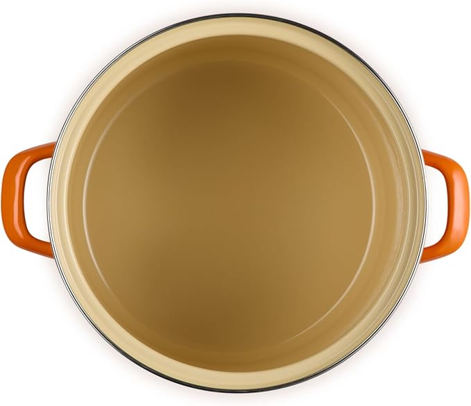 Le Creuset Enamel on Steel Traditional Stockpot, 10 qt., Flame with Stainless Steel Knob