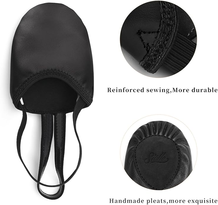Stelle Leather Half Soles Dance Shoes Womens Lyrical Pirouette Turners Dance Shoes for Turning (Girls/Boys/Men/Adult)