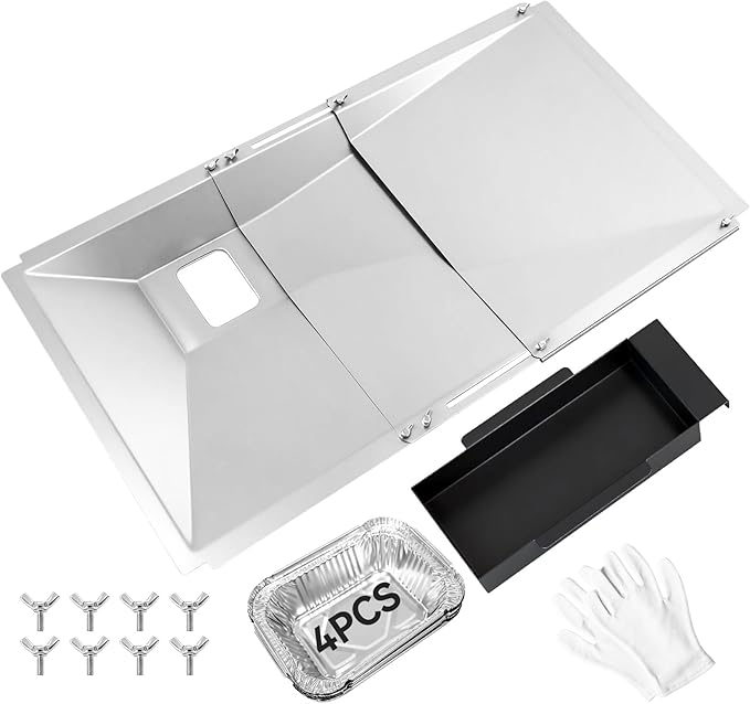 720-0888N Grease Tray with Catch Pan for Nexgrill 720-0888s 720-0830h, Charbroil, Dyna-glo, Kenmore, BHG, Backyard, Expert Most Grills, Adjustable Universal Drip Pan for 3/4/5 Burner Replacement Parts