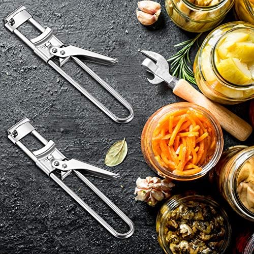 Patelai 2 Pieces Master Opener Adjustable Jar and Bottle Adjustable Multifunction Stainless Steel Can Jar Lid Gripper Manual Opener Kitchen Accessories for Weak Hands Seniors