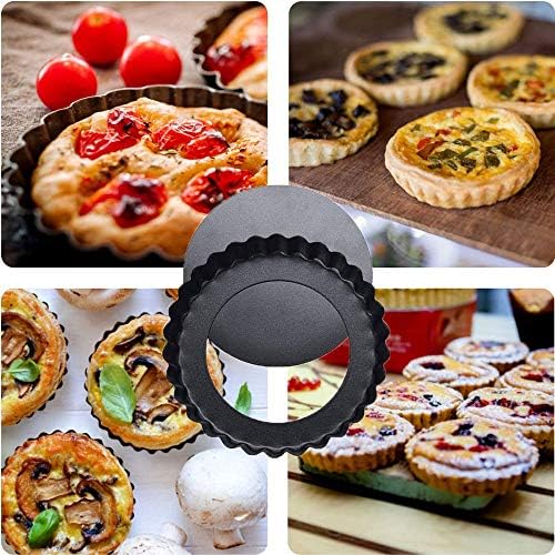 DATANYA Mini Tart Pans 5 Inch w/Removable Bottom 6Pack Quiche Pans