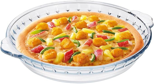 Glass Pie Plate 7" Pie Pans Pie Baking Dishes with Handles for Serving and Baking Glass Pie Dish for Snacks, Salads, Desserts (1)
