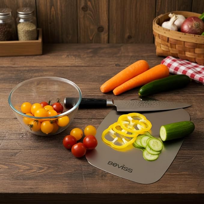 Cutting Board Non-Toxic, 304 Stainless Steel Cutting Board Double Sided, 15" x 11" Chopping Board for Kitchen, Dishwasher Safe Chopping Board for Meat, Vegetables or Fruit, Large