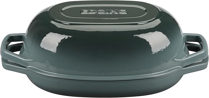 Enameled Cast Iron Oval Dutch Oven Pot with Lid, Dutch Oven for Sourdough Bread Baking, Bread Oven, Bread Dutch Oven, Oval Bread Pan, 5qt, Slateblue