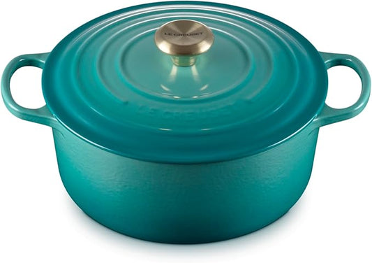 Le Creuset Enameled Cast Iron Signature Round Dutch Oven, 5.5 qt., Riviera