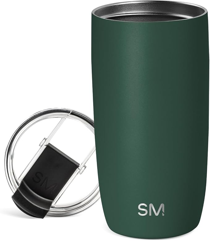 Simple Modern Voyager Tumbler with Flip Lid | Travel Coffee Mug | Insulated Stainless Steel Cold Brew Iced or Hot Coffee Cup | Gifts for Women Men Her Him | 16oz, Forest