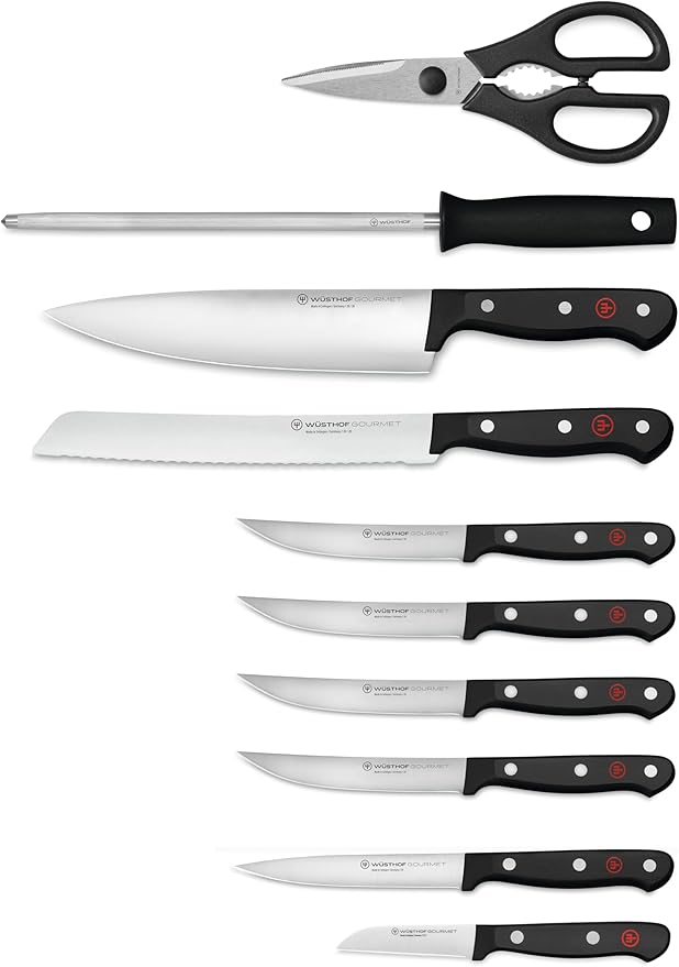Wüsthof Gourmet 11-Piece Knife Block Set, Beech Wood