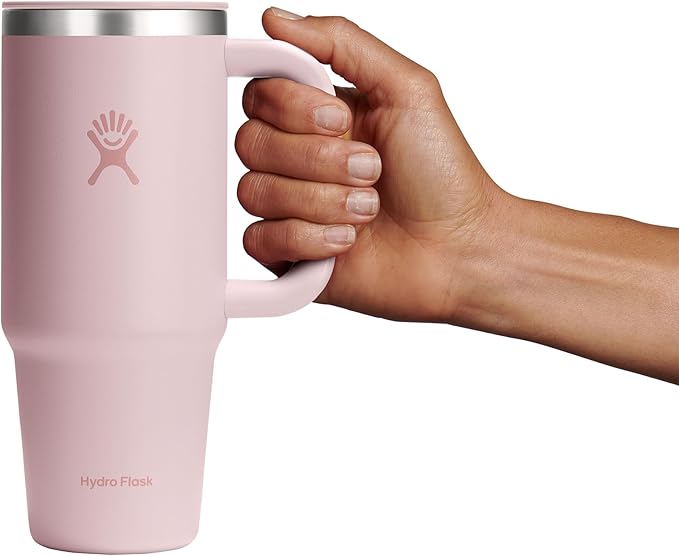 Hydro Flask Coffee Travel Tumbler Mug – Insulated Stainless Steel, Leak Resistant Hot & Iced Coffee Cup 24 Oz Trillium Pink
