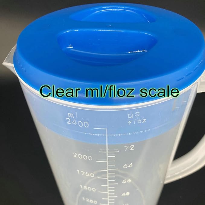 81oz/2.4Litre/0.63 Gallon Plastic Water Pitcher with Lid BPA-FREE Carafes Mix Drinks Water Jug for Hot/Cold Juice Beverage Ice Tea (Sky Blue, 81oz)