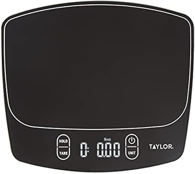 Taylor Waterproof Digital Kitchen Scale, 11 pounds, Black