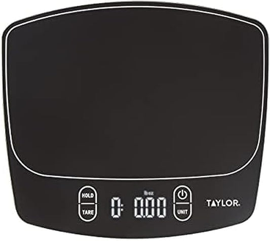 Taylor Waterproof Digital Kitchen Scale, 11 pounds, Black