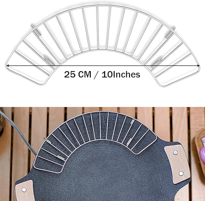 Stainless Steel Cooling Rack for Grill,Thickened Half Round BBQ Oil Drain Rack,Air Fryer Oven Rack,Strainers for Camping Home Baking Cooking