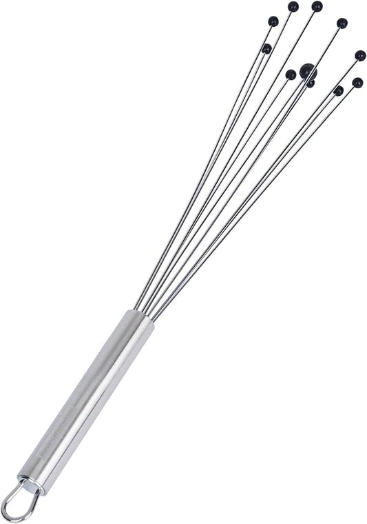 Restaurantware 12.5 in Stainless Steel Ball Whisk with Silicone Tips - 6 Pack - German Standard Sauce & Gravy Whisk, Non-Scratch, Dishwasher Safe - Non-Stick Safe Silicone Ball Whisk for Baking