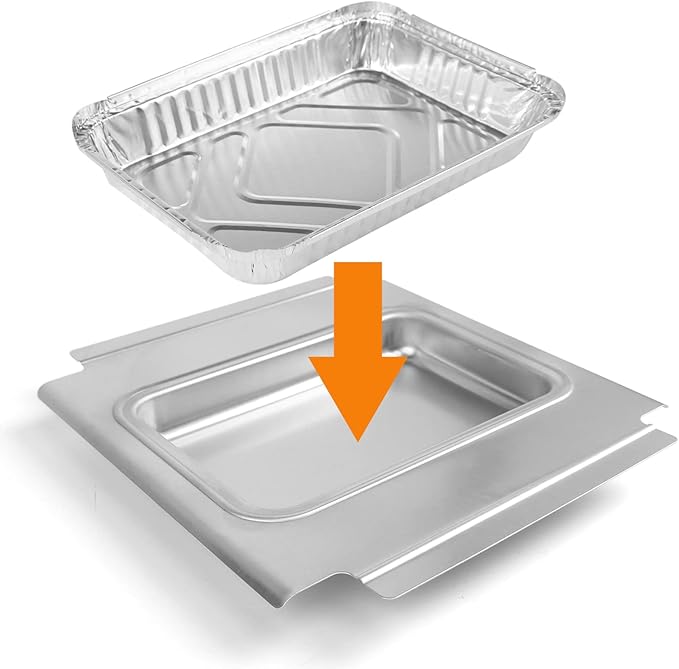 Hisencn 80580 Catch Pan Holder for Weber Q200 and Q300 Series Gas Grill, Drip Tray for Weber Q200 Q300 Q220 Q240 Q2000 Q2200 Q320 Collection Pan with 15 Pack Aluminum Foil Liner Replace Part for 41877