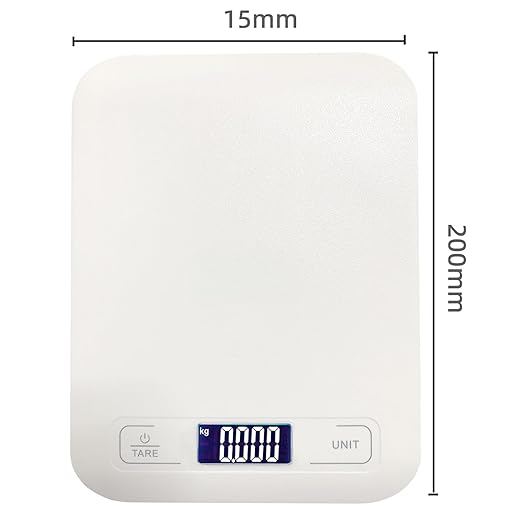 Digital Shipping Scale,Stainless Steel Panel, Accurate Portable Postal Scale for Packages, Small Business,Kitchen, Food, Handmade, Liquids, and Boutique (White Battery(10kg/1g))