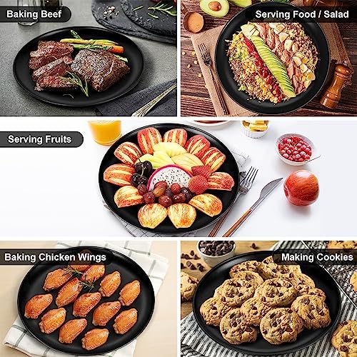 P&P CHEF Pizza Pan Set of 2, 12 Inch Stainless Steel Pizza Tray, Black