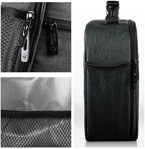 Hap Tim Insulated Lunch Box for Men, Reusable Lunch Bag for Women, Spacious Lunchbox Adult, Dark grey (18654-DG)