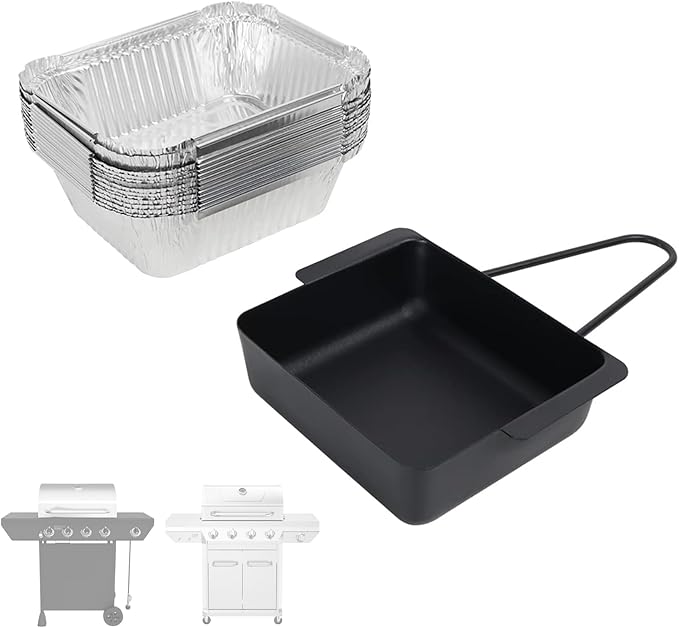 SafBbcue Grill Drip Pan for Nexgrill 720-0830H 720-0830D 720-0888S 720-0898 Grease Tray Replacement Parts, Grease Catcher for Home Depot Nexgrill 720-0882A 720-0925P Cuisinart CGG-7400 with Liners